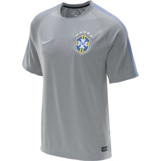 NIKE Mens Brasil Squad Short Sleeve Soccer Shirt   Size Xl, Grey Heather/white