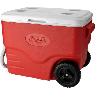 COLEMAN 40 Quart Wheeled Cooler   Size 40qt, Red