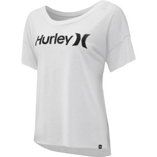 HURLEY Womens One & Only Nfinitee Short Sleeve T Shirt   Size M/l, White