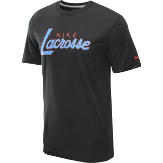 NIKE Mens Lacrosse Script T Shirt   Size Xl, Black/grey Heather