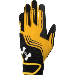 UNDER ARMOUR Adult Clean Up V Batting Gloves   Size Xl, Yellow/black