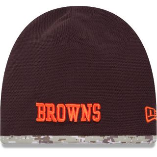 NEW ERA Mens Cleveland Browns Salute To Service Camo Lining Tech Knit Hat,