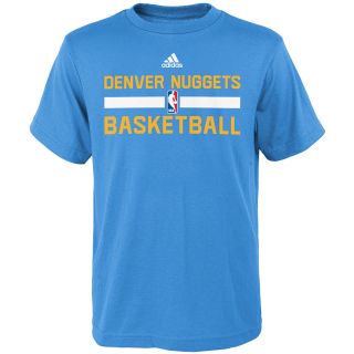 adidas Youth Denver Nuggets Practice Short Sleeve T Shirt   Size Large, Lt.blue