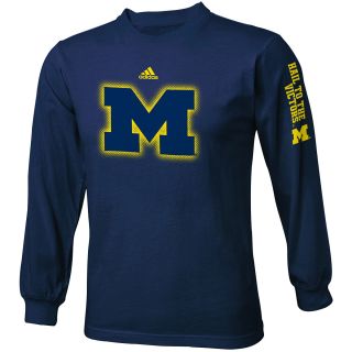 adidas Youth Michigan Wolverines Sideline Elude Long Sleeve T Shirt   Size