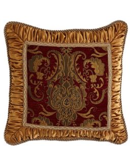 Pillow with Shirred Gold Frame, 18Sq.