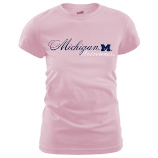 MJ Soffe Womens Michigan Wolverines T Shirt   Soft Pink   Size Medium,