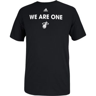 adidas Mens Miami Heat We Are One Short Sleeve T Shirt   Size Xl, Black