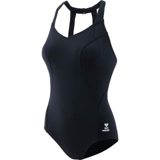 TYR Womens Controlfit Solid Halter Swimsuit   Size 10, Black
