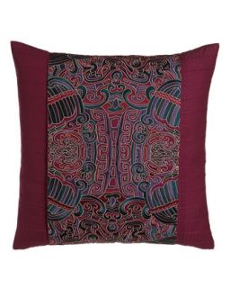 Pleated Pillow w/ Embroidered Obi Wrap Detail, 20Sq.