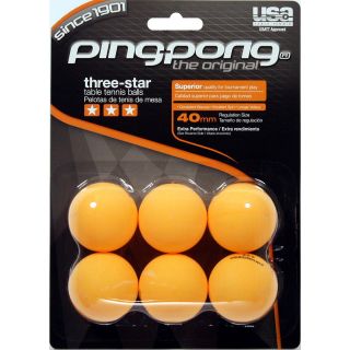 Ping Pong 3 Star Ball Orange 6 pk (T1435)