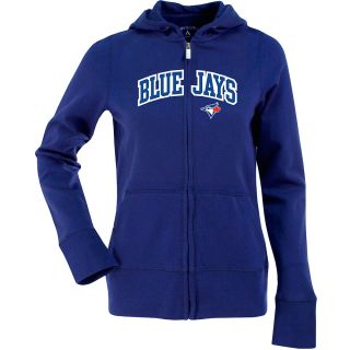 Antigua Womens Toronto Blue Jays Signature Hood Applique Full Zip Sweatshirt  