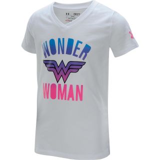 UNDER ARMOUR Girls Alter Ego Wonder Woman V Neck Short Sleeve T Shirt   Size