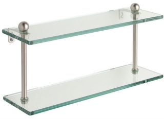 Double tier 16 inch Tempered Glass Shelf