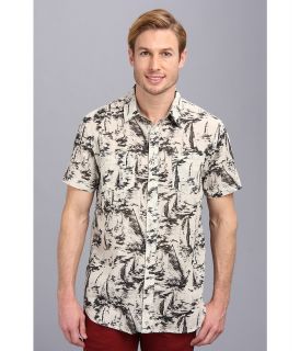 Howe Ground Swell Print S/S Woven Mens Short Sleeve Button Up (Gray)