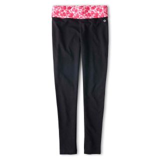 Xersion Foldover Waist Yoga Pants   Girls 6 16 and Plus, Black, Girls