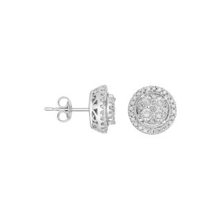 TruMiracle 1/2 CT. T.W. Diamond Round Sterling Silver Earrings, Womens
