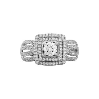 Modern Bride Signature 1 CT. T.W. White & Blue Diamond Engagement Ring,