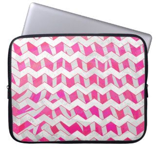 Zebra Hot Pink and White Print Laptop Computer Sleeves
