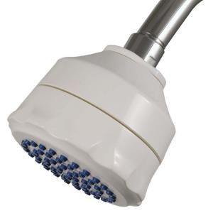 Water Sense Single Spray Filtered Showerhead in White AW1 WH