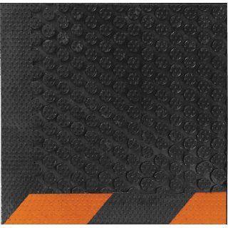 Andersen 546 Safety Scrape Nitrile Rubber Entrance Indoor/Outdoor Floor Mat with Striped Orange Border, 3' Length x 2' Width, 1/8" Thick