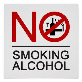 NO Smoking Alcohol ⚠ Thai Sign ⚠ Poster