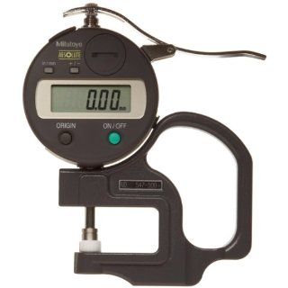 Mitutoyo 547 500 Digimatic IDS Thickness Gage, Flat Anvil, Standard Type, 0  0.47"/0 12mm Range, 0.0005"/0.01mm Resolution, +/ 0.001" Accuracy Depth Gauges
