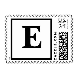 Postcard Monogram Letter E Postage Stamp