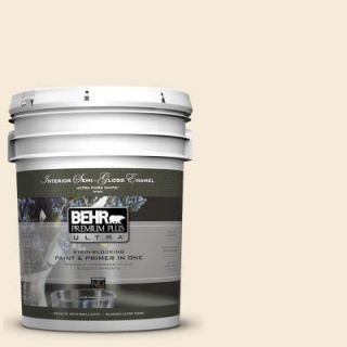 BEHR Premium Plus Ultra 5 gal. #1870 Linen White Semi Gloss Enamel Interior Paint 375005
