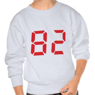 82 eighty two red alarm clock digital number pull over sweatshirts