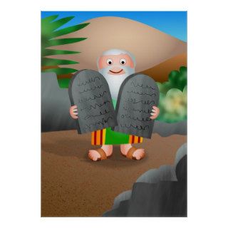 Moses and The Ten Commandments Bible Story Print
