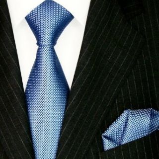 Lorenzo Cana   Luxury Italian 100% Silk Tie Hanky Set Blue White Geometric Patterned Necktie   8447001 at  Men�s Clothing store