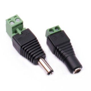 Generic 2.1mm Cctv Dc Male Plug&jack Connector Adapter (Pack of 2)  Surveillance Camera Cables  Camera & Photo
