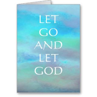 Let Go And Let God Turquoise Blue Sky Card