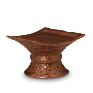 Cylinder Hammered Pavilion Copper Pedestal, 4 1/2 Inch Tall, Candle not Included   Candleholders