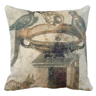 Birds and an ambushing cat, Pompeii, 1st cent Throw Pillows