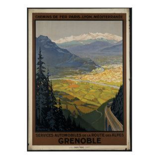 Grenoble Vintage Travel Poster Ad Retro Prints