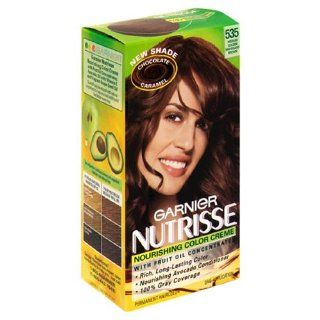 Garnier Nutrisse Nourishing Color Creme with Fruit Oil Concentrate, Permanent, Medium Golden Mahogany Brown 535 (Pack of 3) Health & Personal Care