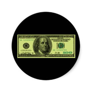 Hundred Dollar Bill Stickers