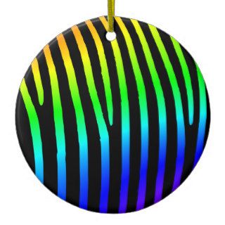 Rainbow Zebra Stripes Christmas Ornament