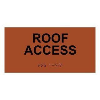 ADA Roof Access Braille Sign RSME 552 BLKonCanyon Exit Roof Access  Business And Store Signs 