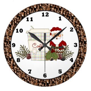Christmas Santa cartoon coffee wall clock