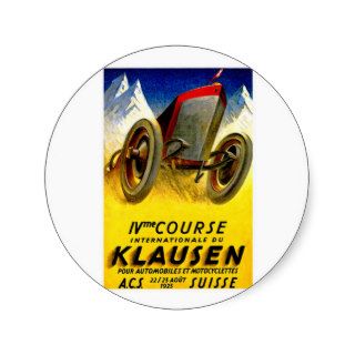 Klausen Race ~ Vintage Automobile Ad Round Stickers