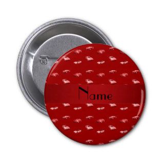 Personalized name red cars pattern pinback buttons