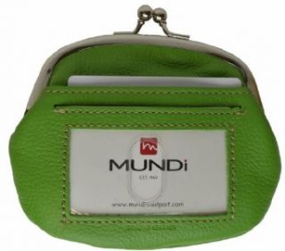Mundi Rio Genuine Leather Coin Purse with ID Holder (Green)