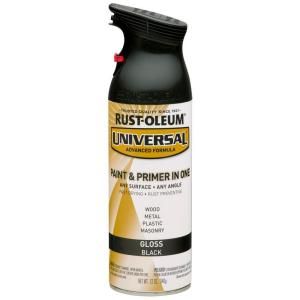 Rust Oleum Universal 12 oz. All Surface Gloss Black Spray Paint and Primer in One (6 Pack) 261402