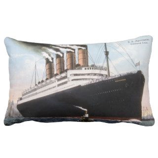 RMS Aquitania Vintage Steam Passenger Ocean Liner Throw Pillow