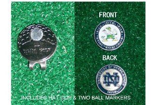 Notre Dame University Golf Hat Clip w/ Two Double Sided Ball Mar  Golf Accessories  Sports & Outdoors