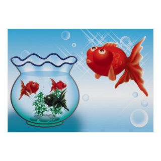 Demekin  Telescope Goldfish  Poster