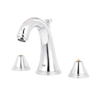 GROHE Geneva 8 in. Widespread 2 Handle Mid Arc Bathroom Faucet in Chrome (Valve and Handles not included) 20 801 000