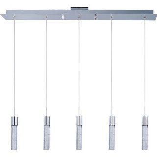 ET2 E22744 91 5 Light Adjustable Height Pendant from the Fizz II Collection   Bulbs Included, Polished Chrome   Ceiling Pendant Fixtures  
